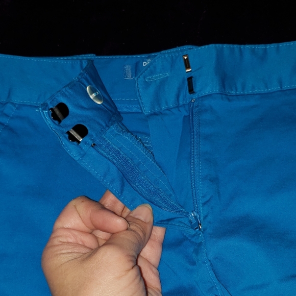 NWT DEREK LAM Pretty Bright Aqua Blue Cropped Pants - Picture 6 of 7